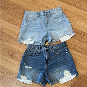 Old Navy Light and Dark Blue Jean Shorts Girls 14 Excellent